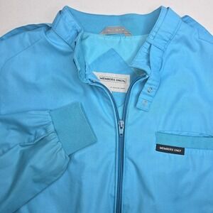 Vintage MEMBERS ONLY Large Aqua Blue Classic Racer Style Jacket 1980s -2554